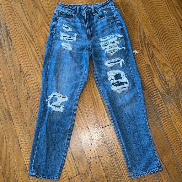 American Eagle Plaid Distressed Jeans - Picture 3 of 3
